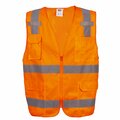 Cordova COR-BRITE Surveyor Vests, Orange, Solid Front Fabric & Polyester Mesh Back, 5XL VS2805XL